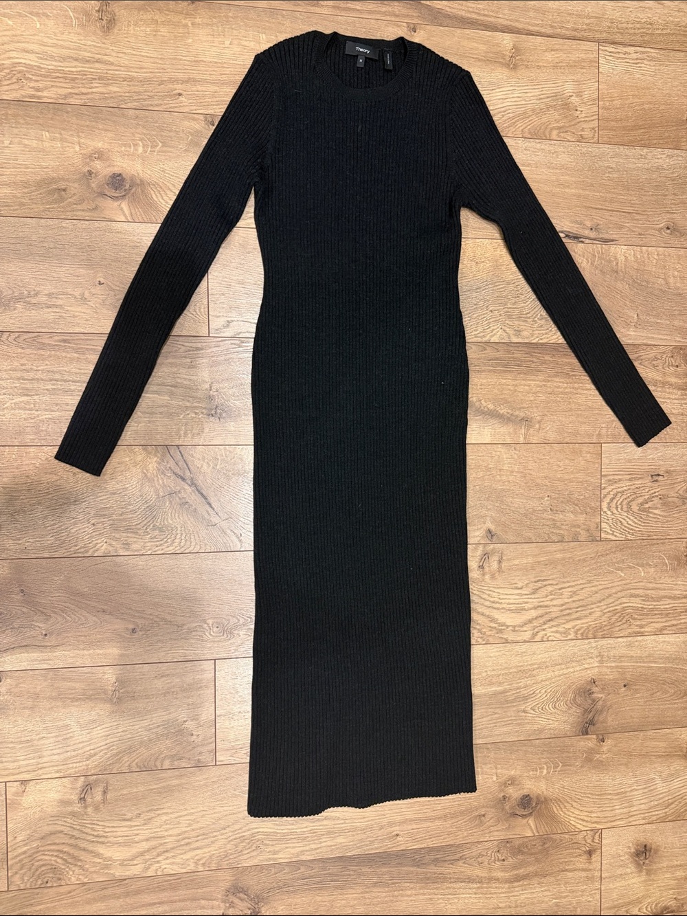 Theory Wool Ribbed Midi Dress